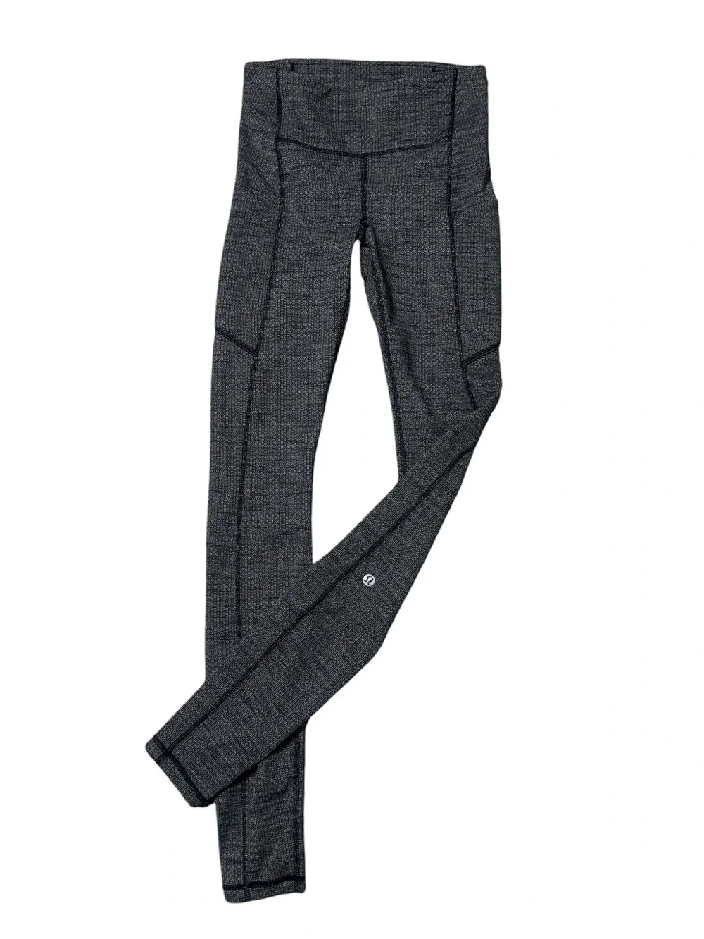 Lululemon Speed Up Mid Rise Tight 28’ Size 2 Variegated Knit Black